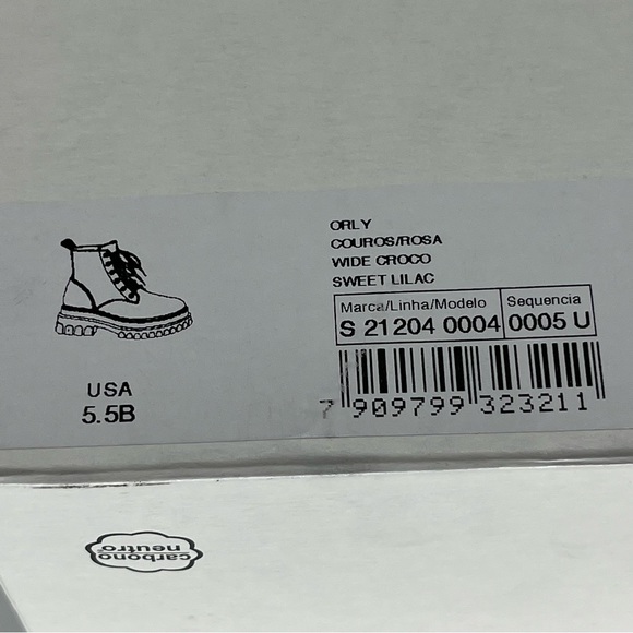 SCHUTZ NWT ORLY CROC PRINTED LUG SOLE COMBAT BOOTS SWEET LILAC 5.5 - Picture 12 of 14